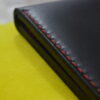 Black Leather Bifold Wallet - Red Contrast Stitch