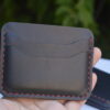Black Slim Cardholder - Red Contrast Stitch