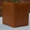 Honey Snakeskin Embossed Leather Bifold