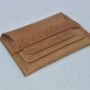 Tan Leather Flap Cardholder - Strap Closure
